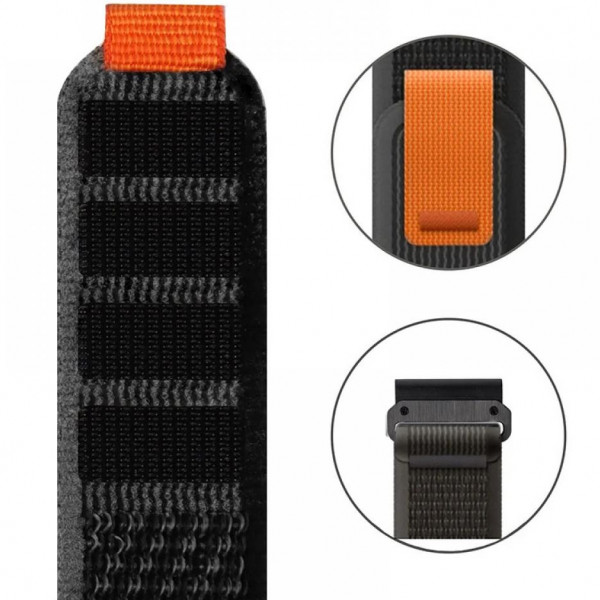  Ремешок Tech-Protect Nylon для Garmin Fenix 3 | 5X | 3HR | 5X Plus | 6X | 6X Pro | 7X Black Orange (9319456606805)